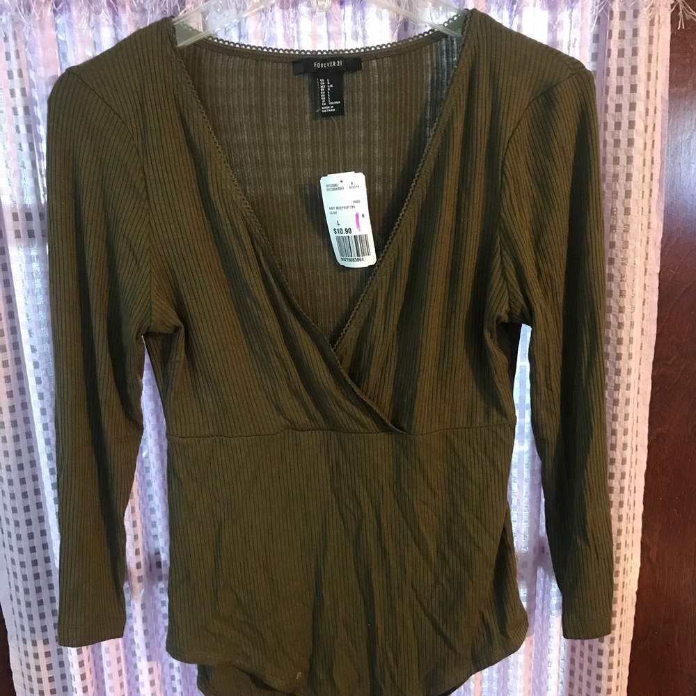 NWT Olive green bodysuit